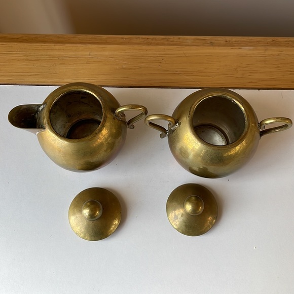 VTG Brass Coffee Pot, Creamer & Sugar Bowl - Picture 7 of 7